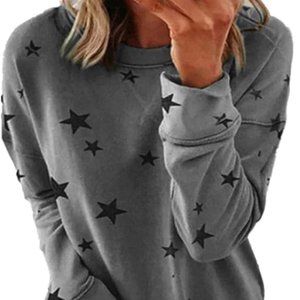 Dark grey & Black Star Pullover Sweatshirt